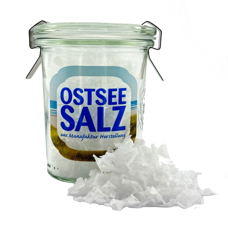 Salzpyramiden aus der Ostsee im Glas